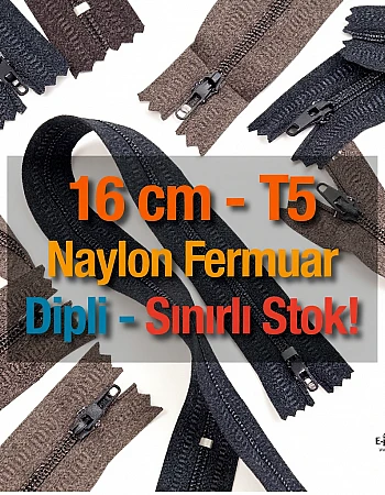Nylon Pocket Zipper with 16 cm Bottom - NC0016T5