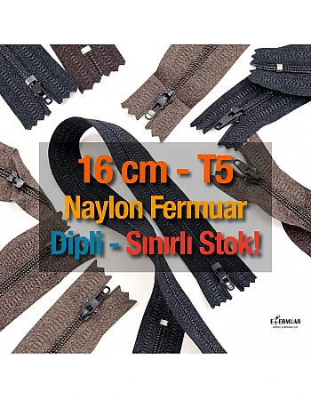 Naylon Cep Fermuarı 16 Cm Dipli -  NC0016T5
