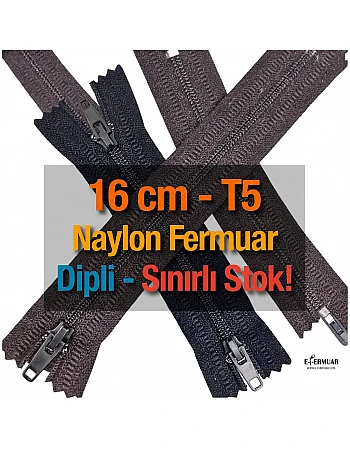 Naylon Cep Fermuarı 16 Cm Dipli -  NC0016T5
