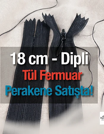Tül Fermuar 18 cm Dipli -  NC0018TUL