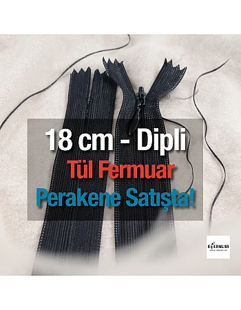 Tül Fermuar 18 cm Dipli -  NC0018TUL