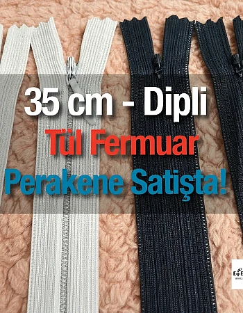 Tül Fermuar 35 cm Dipli -  NC0035TUL