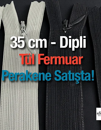 Tül Fermuar 35 cm Dipli -  NC0035TUL