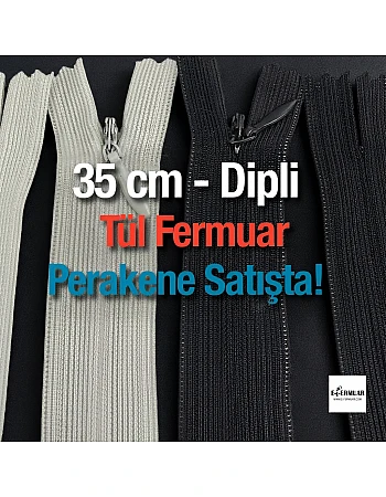 Tül Fermuar 35 cm Dipli -  NC0035TUL