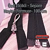 Naylon Özel Elcikli Ferace Fermuarı 100 Cm  Açık Uçlu (Separe)  -  PR00100T10