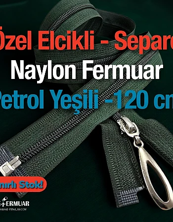Naylon Özel Elcikli Ferace Fermuarı 120 Cm  Açık Uçlu (Separe)  -  PR00120T10