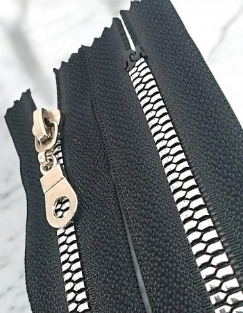 Gümüş Kaplamalı 30 cm T6 Kemik Fermuar Dipli   ZPS0030T6PROMO