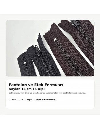 Nylon Pocket Zipper with 16 cm Bottom - NC0016T5