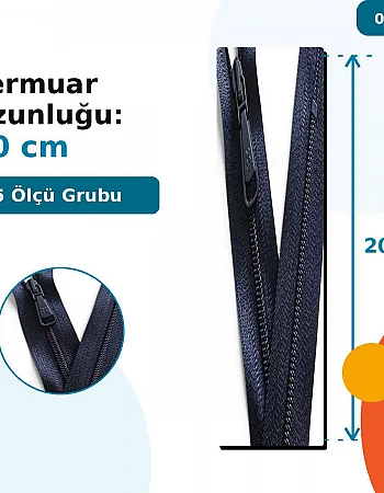 Pantolon ve Etek Fermuarı Naylon 20 cm T5 Kapalı Uçlu NC0020T5M