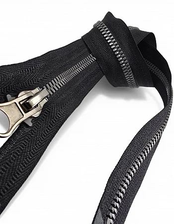 49 cm Timsah Diş Kemik Mont Fermuarı | Açık Uçlu Separe Kısa Model | PR0049T6TMS