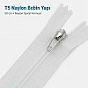 50 cm T5 Beyaz Naylon Bobin Dipli Fermuar – Çanta ve Cep Fermuarı ZP0050t5