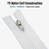 50 cm T5 Beyaz Naylon Bobin Dipli Fermuar – Çanta ve Cep Fermuarı ZP0050t5