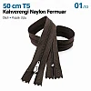50 cm T5 Kahverengi Naylon Bobin Dipli Fermuar – Çanta, Cep ve Cüzdan Fermuarı ZP0050t5K