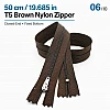 50 cm T5 Kahverengi Naylon Bobin Dipli Fermuar – Çanta, Cep ve Cüzdan Fermuarı ZP0050t5K