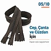 50 cm T5 Kahverengi Naylon Bobin Dipli Fermuar – Çanta, Cep ve Cüzdan Fermuarı ZP0050t5K