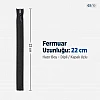 22 cm Siyah Dokuma Tül Dipli Gizli Fermuar – Elbise, Etek ve Abiye İçin ZPG0022DKM