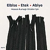 22 cm Siyah Dokuma Tül Dipli Gizli Fermuar – Elbise, Etek ve Abiye İçin ZPG0022DKM