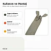 Gizli Fermuar Dokuma Tül Kül Yeşili 22 cm Dipli Elbise, Etek ve Abiye Fermuarı ZPS0022PROMO