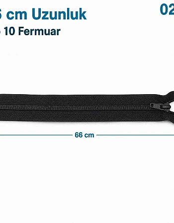 66 cm Tip 10 Siyah Naylon Separe Mont Fermuarı – Açık Uçlu Ceket Fermuarı ZPS0066T10