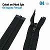 66 cm Tip 10 Siyah Naylon Separe Mont Fermuarı – Açık Uçlu Ceket Fermuarı ZPS0066T10