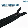 68 cm Tip 10 Siyah Naylon Separe Mont Fermuarı – Açık Uçlu Ceket Fermuarı ZPS0068T10