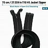70 cm Tip 10 Siyah Naylon Separe Mont Fermuarı – Açık Uçlu Ceket Fermuarı ZPS0070T10