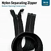 70 cm Tip 10 Siyah Naylon Separe Mont Fermuarı – Açık Uçlu Ceket Fermuarı ZPS0070T10