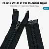 74 cm / 29.134 in T10 #5 Black Nylon Open-End Separating Jacket Zipper – ZPS0074T10