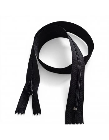 55 cm 21.66" Black T5 Nylon Closed-End Zipper | Coil Zipper for Pockets, Bags and Sewing | ZP0055T5