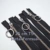 Metal Zipper 25 cm #5 0,27 yrd Metal Toothed White Bottom ZPHSN0025T5