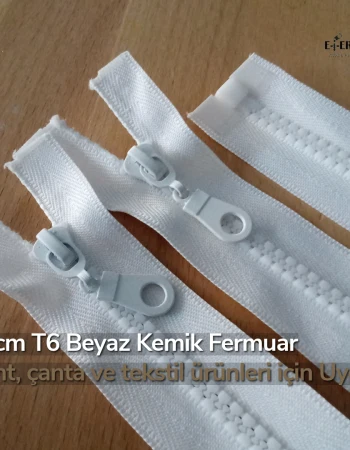 28 cm Kalın Dişli Kemik Fermuar T6 Açık Uçlu - Separe  ZPHSN0028T6