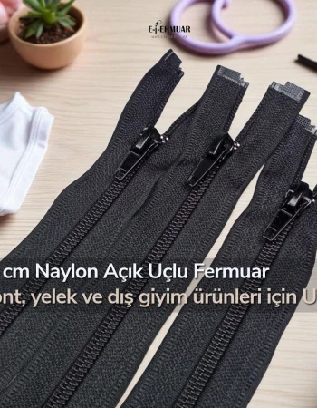  Mont Fermuarı Naylon 45 cm Tip 10 – Açık Uçlu (Separe) / Otomatik Kafa ZPHSN0045T10