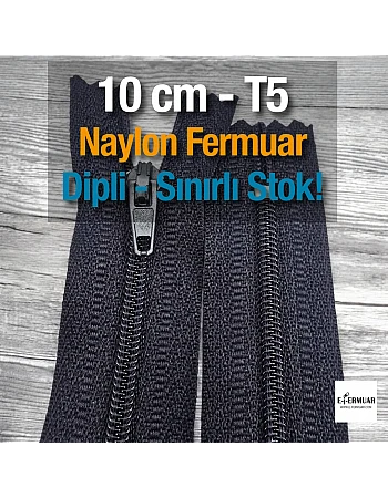 Naylon 10 Cm Cep Fermuarı Dipli -  NC0010T5