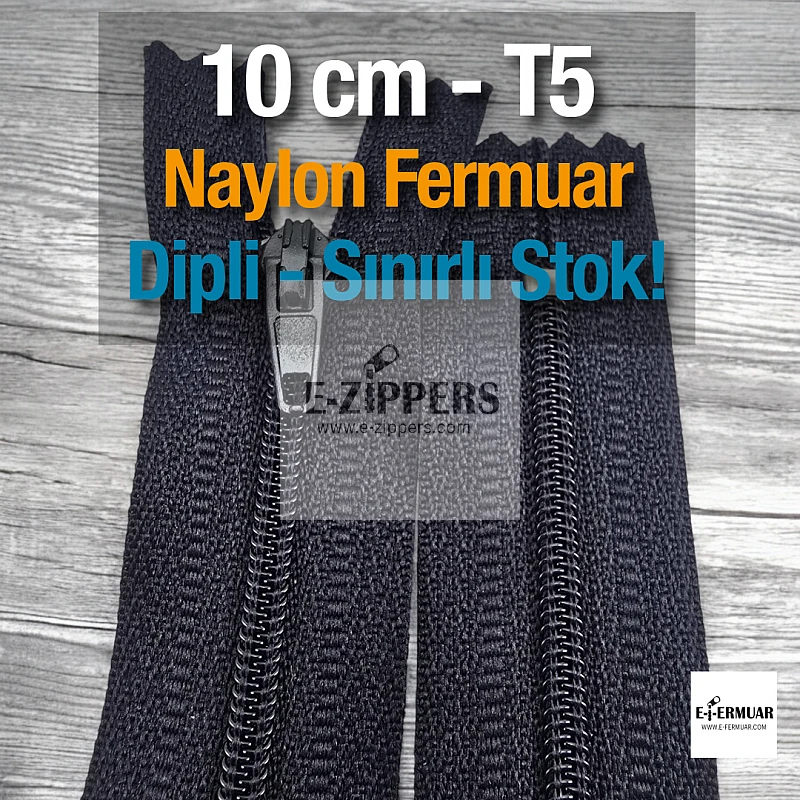 Nylon 10 cm Pocket Zipper with Bottom - NC0010T5
