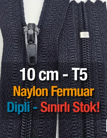 Naylon 10 Cm Cep Fermuarı Dipli -  NC0010T5
