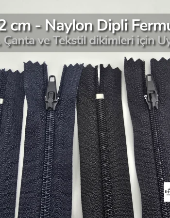  Naylon Cep Fermuarı 12 cm  Dipli -  NC0012T5
