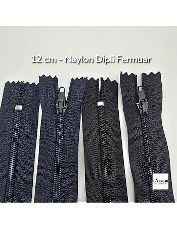  Naylon Cep Fermuarı 12 cm  Dipli -  NC0012T5