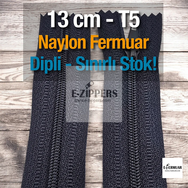 Nylon Pocket Zipper with 13 cm Bottom - NC0013T5