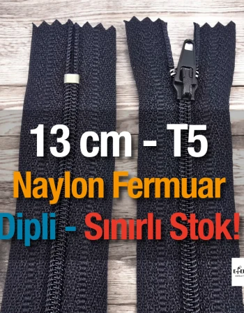  Naylon Cep Fermuarı 13 Cm Dipli -  NC0013T5