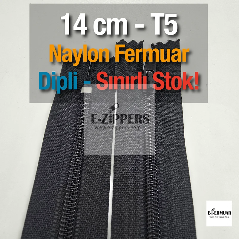 Naylon Cep Fermuarı 14 Cm  Dipli -  NC0014T5