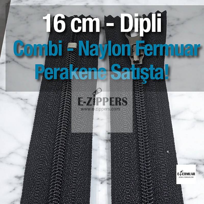 Naylon Cep Fermuarı 16 Cm Combi Elcikli Dipli -  NC0016T10C