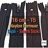 Naylon Cep Fermuarı 16 Cm Dipli -  NC0016T5