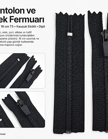 Nylon Pocket Zipper 16 cm with Special Handle and Bottom - NC0016T5Ö