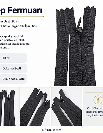 Woven 18 cm Tulle Zipper - NC0018DTUL