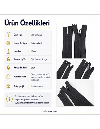 Woven 18 cm Tulle Zipper - NC0018DTUL