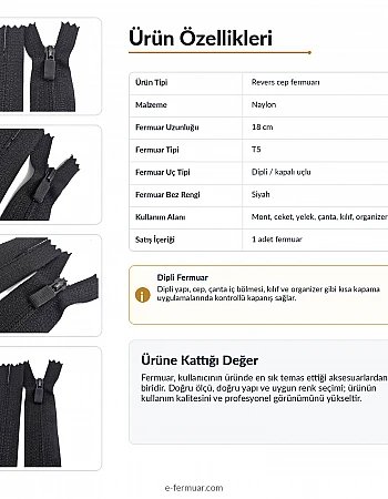 Special Handle 18 cm Nylon Pocket with Zipper Bottom - NC0018T5Ö