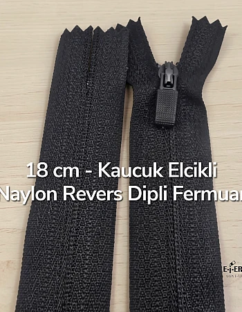 Özel Elcikli 18 Cm Naylon Cep Fermuarı  Dipli -  NC0018T3Ö