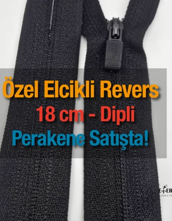 Özel Elcikli 18 Cm Naylon Cep Fermuarı  Dipli -  NC0018T3Ö