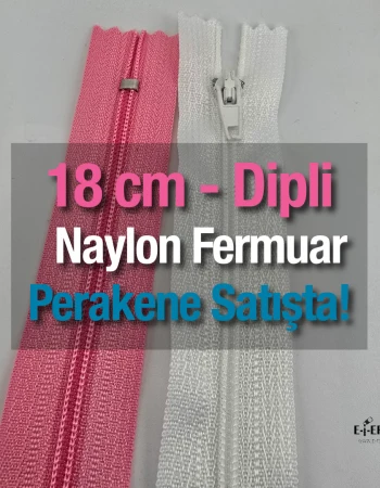Naylon 18 Cm Cep Fermuarı  -  Dipli - NC0018T5