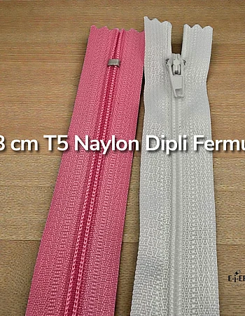 Naylon 18 Cm Cep Fermuarı  -  Dipli - NC0018T5